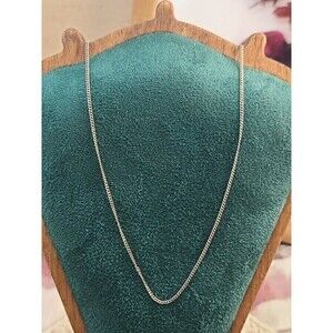 Sterling Silver Cuban Chain 18" 925 Italy Flat Curb Link Necklace Unisex Jewelry